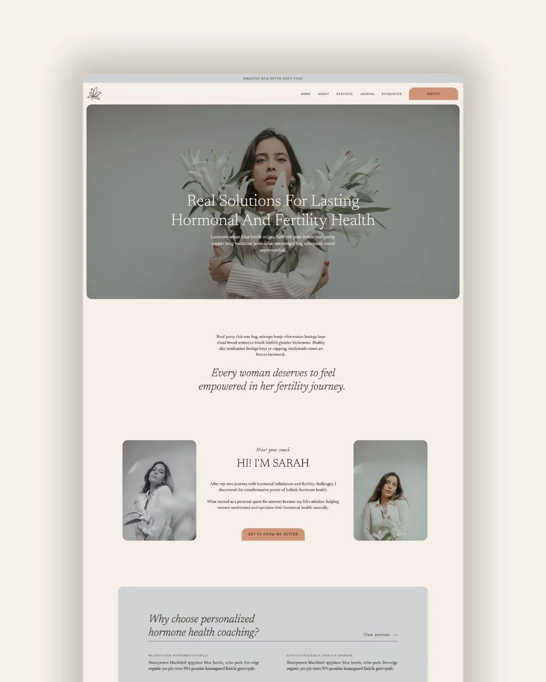 Radiant Roots - Showit Website Template