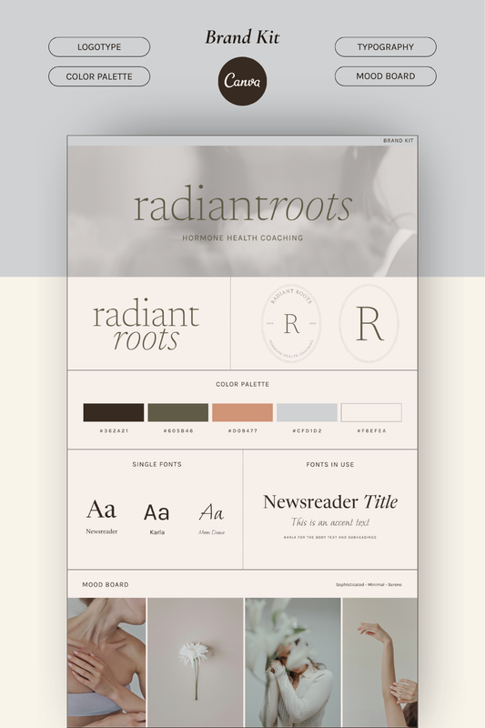 Radiant Roots Brand Kit – Serene & Sophisticated Branding