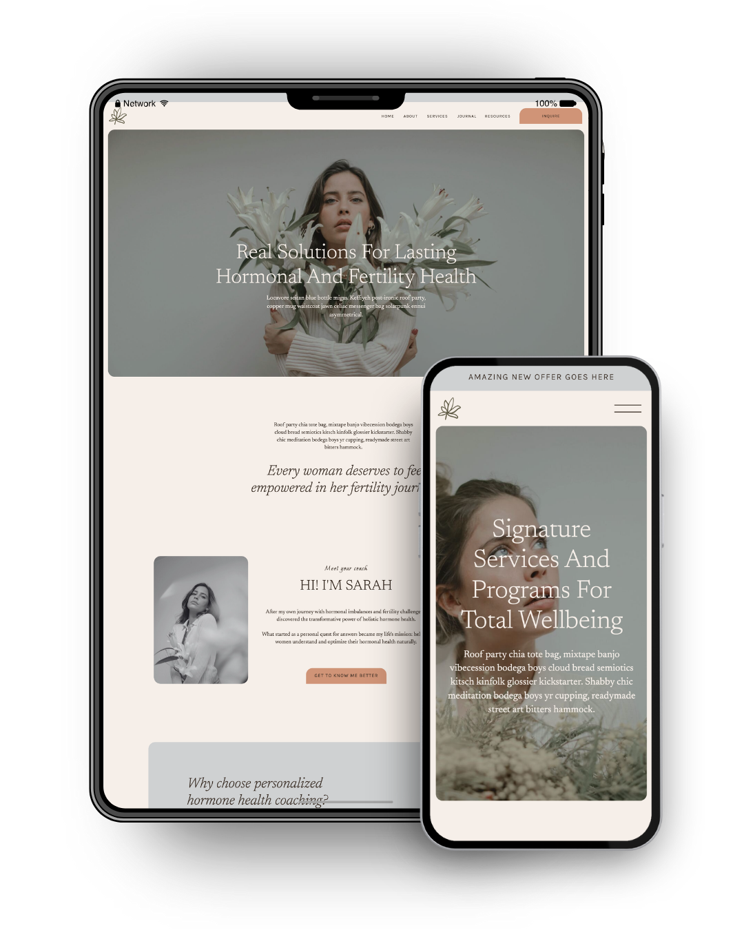 Radiant Roots Showit Website Template Soleil Sundays